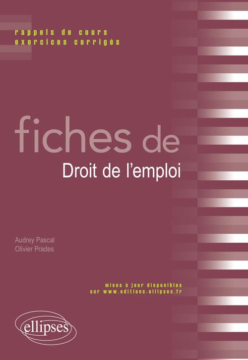 Fiches de droit de l'emploi: Rappels de cours et exercices corrigés book