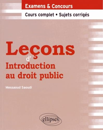 Leçons d’Introduction au droit public (Leçons de Droit) Law