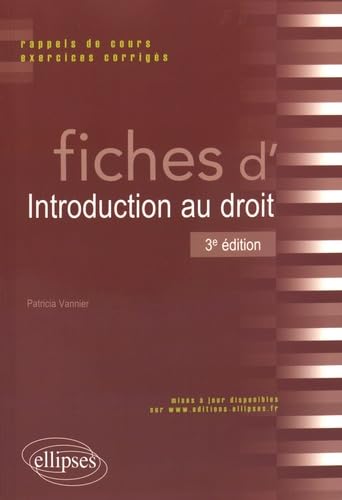 Fiches d'Introduction au droit - 3e édition Law