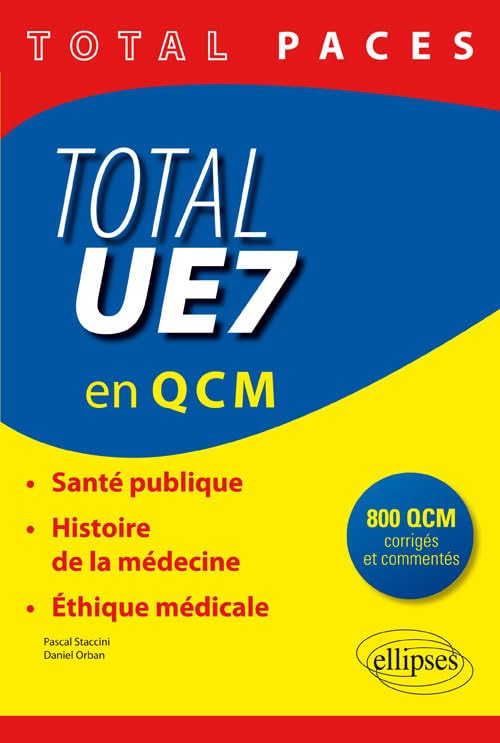Total UE7 (en QCM): Santé publique, histoire de la médecine, éthique médicale (Total PACES) Medicine