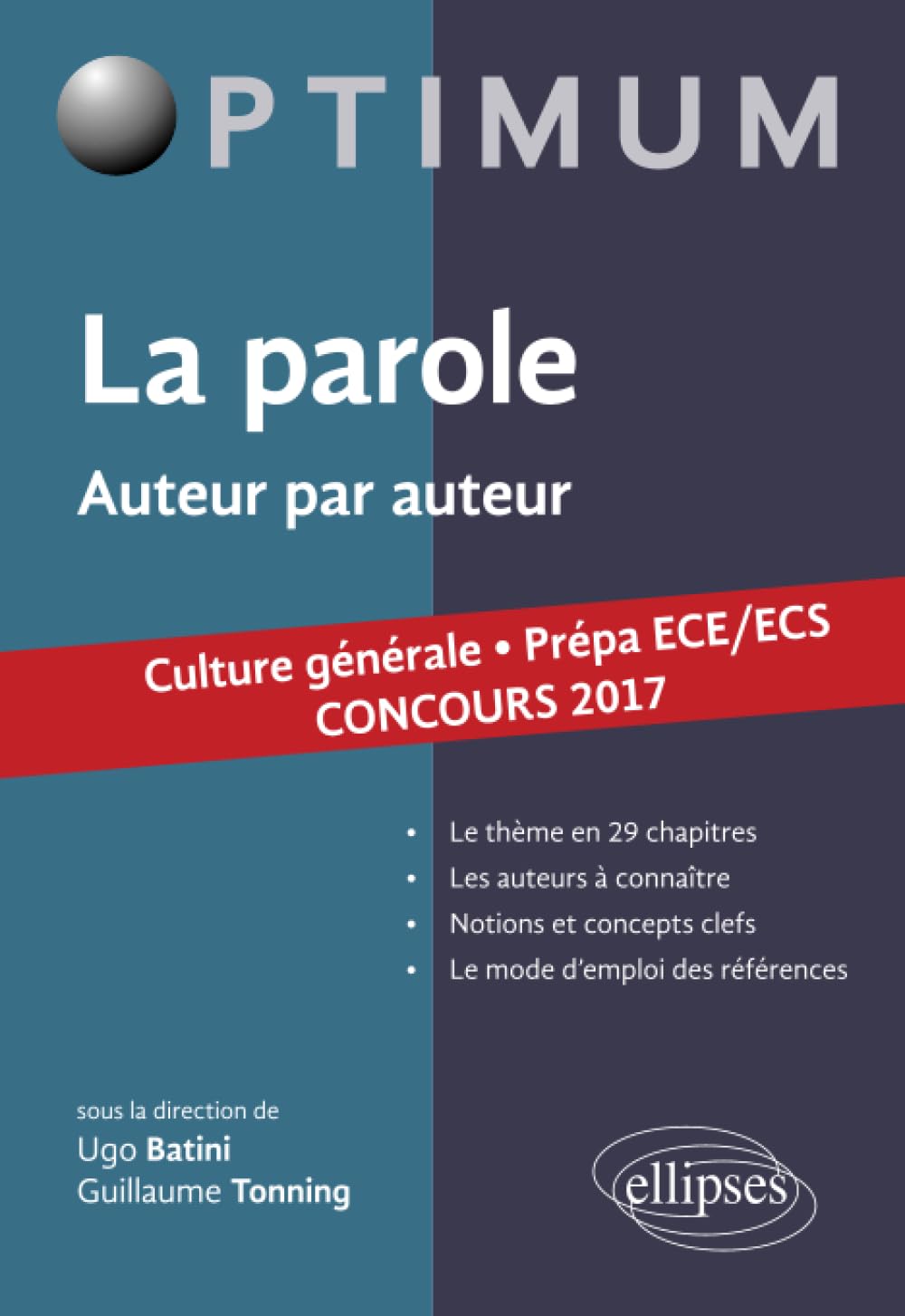 La parole. Auteur par auteur. Culture générale. Prépas ECE/ECS. Concours 2017 (Optimum) Law