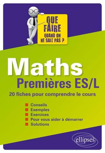 Maths 1ere ES-L: 20 fiches pour comprendre le cours book