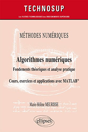 Méthodes numériques, algorithmes numériques : fondements théoriques et analyse pratique : cours, exercices et applications avec Matlab book