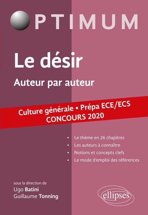 Le désir. Auteur par auteur. Culture générale. Prépa ECE/ECS. Concours 2020 (Optimum) Books