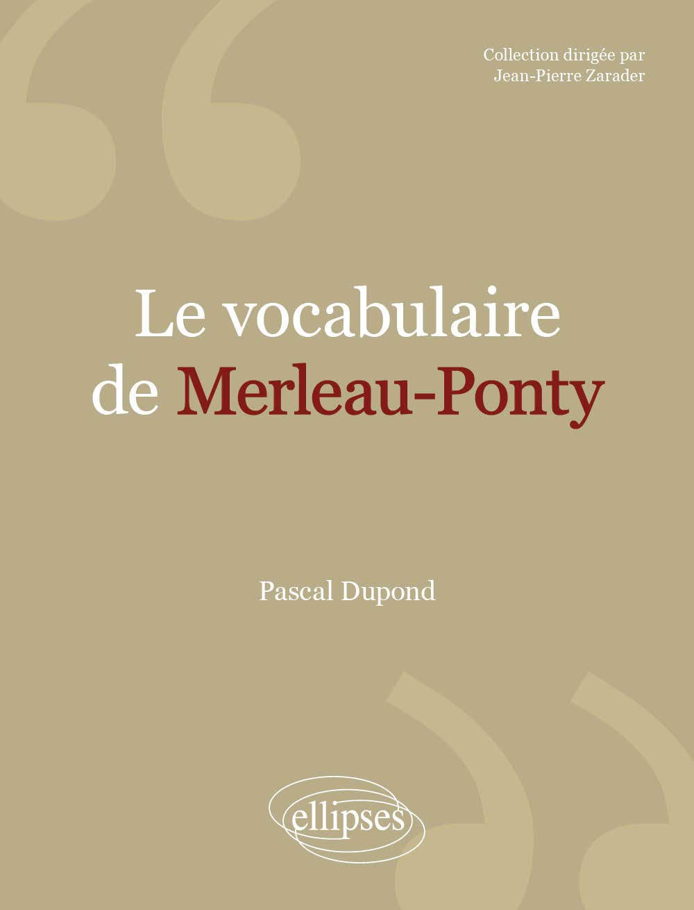 Le vocabulaire de Merleau-Ponty book