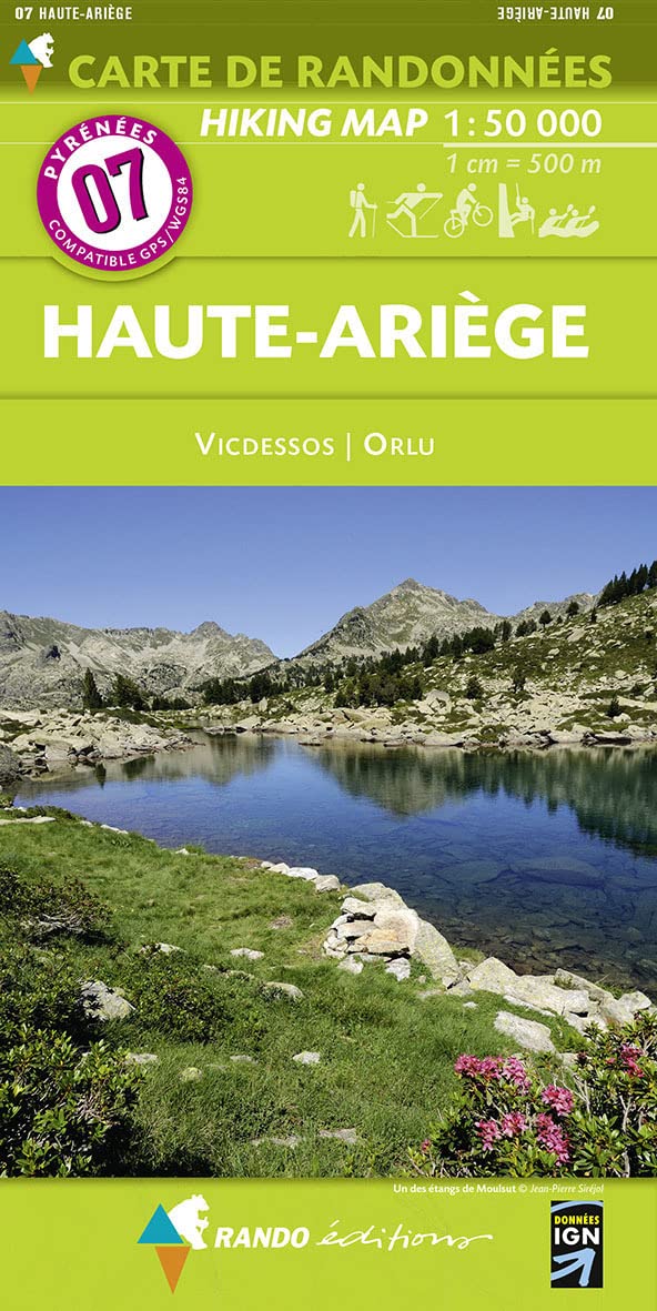 Carte de randonnées Pyrénées - Haute-Ariege Andorra Leisure, Home & Garden
