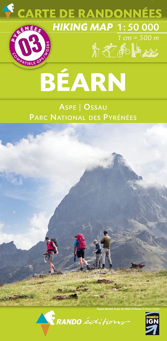 Carte de randonnées Pyrénées Béarn - Aspe - Ossau - Parc National des Pyrénées Leisure, Home & Garden