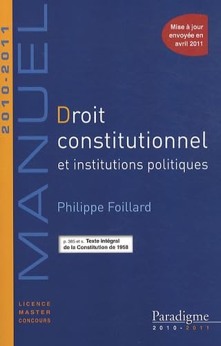 Droit constitutionnel et institutions politiques book