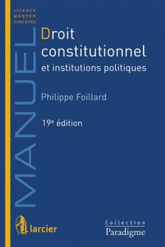 Droit constitutionnel et institutions politiques Books