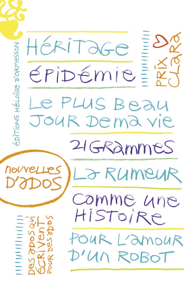 Prix Clara 2015 Nouvelles d'ados Fiction
