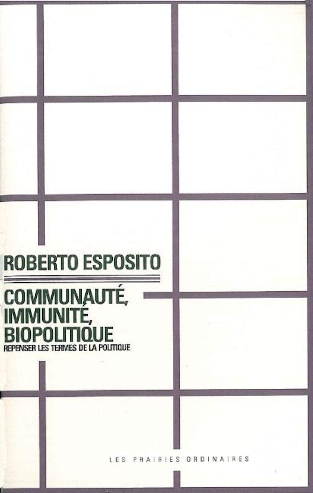 Communauté, immunité, biopolitique book