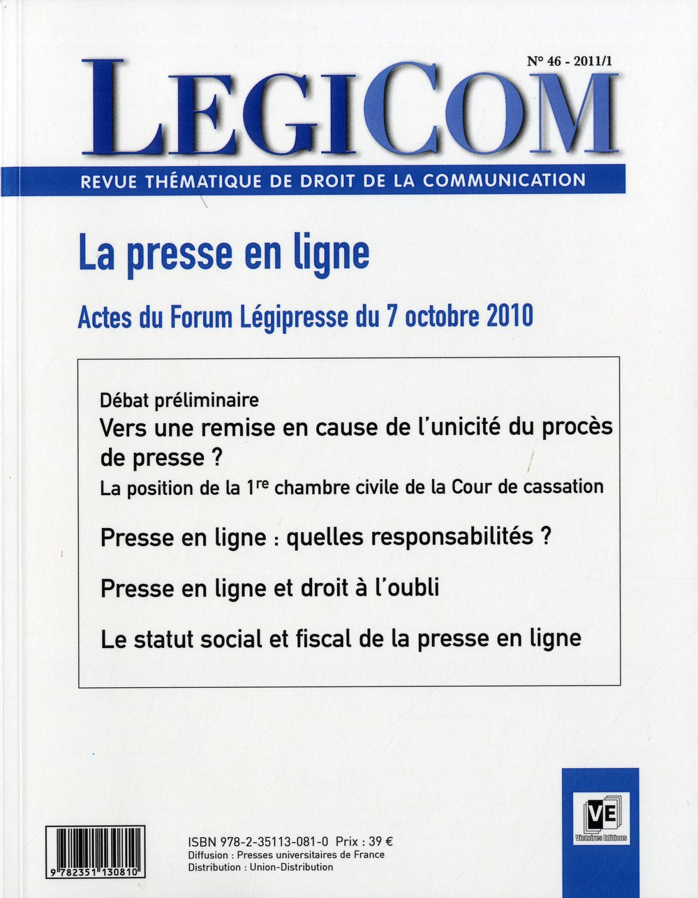 Légicom N46. La presse en ligne book
