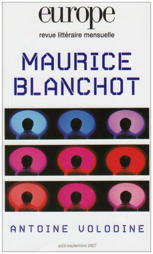 EUROPE MAURICE BLANCHOT N940/941 AOUT SEPTEMBRE 2007 book