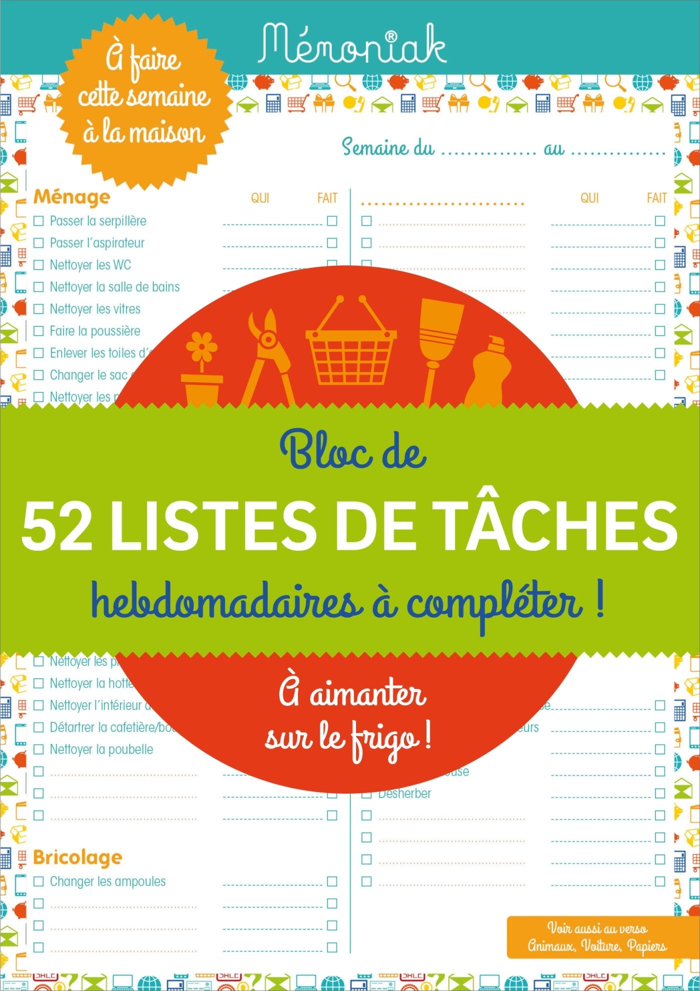 À faire cette semaine Mémoniak 2016: Bloc de 52 listes de tâches hebdomadaires à compléter ! Partnership & Love