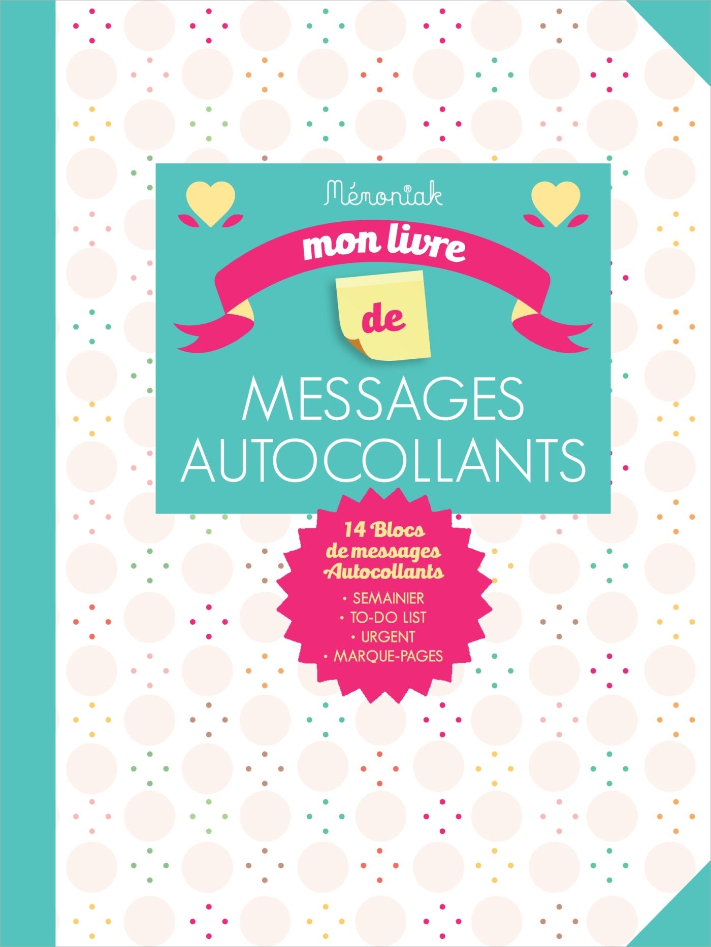 Mon livre de messages autocollants pour m'organiser Mémoniak 2018 Partnership & Love