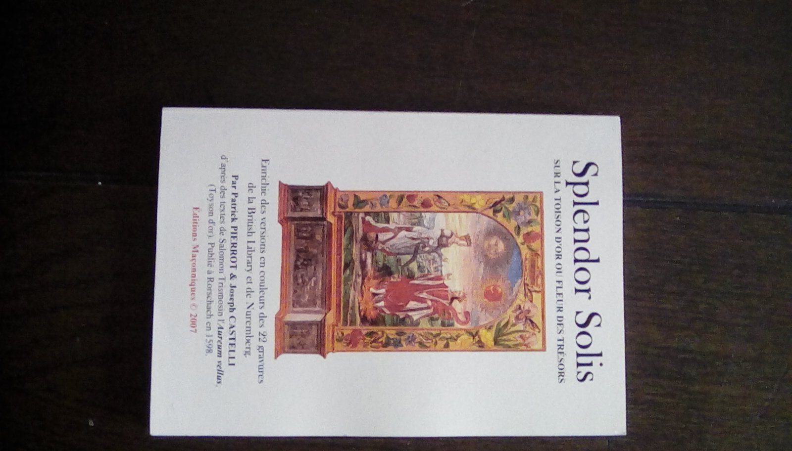 Splendor solis sur la toison d'or ou fleur des trésors book