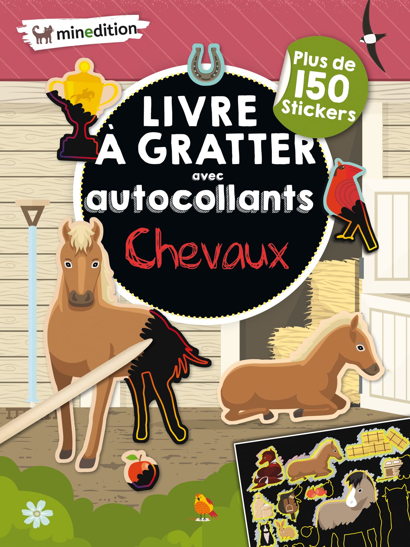 Livre à gratter avec autocollants - Chevaux: Plus de 150 stickers Tiptoi & Games