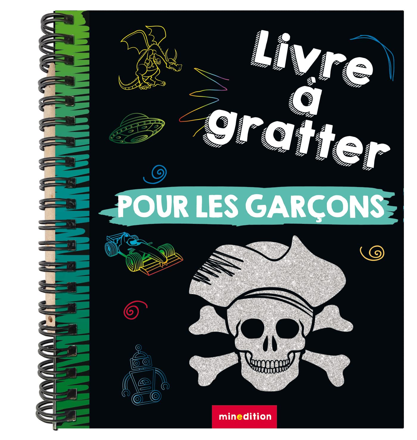 Mini livre à gratter - Pour les garçons: Avec un crayon en bois Non-fiction