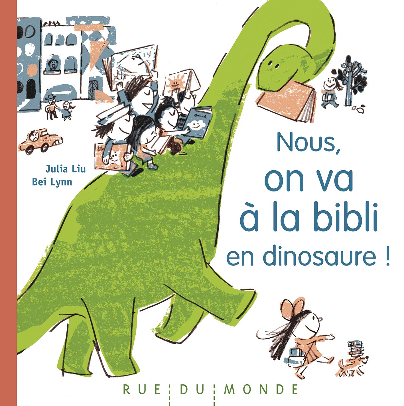 Nous, on va à la bibli en dinosaure ! book