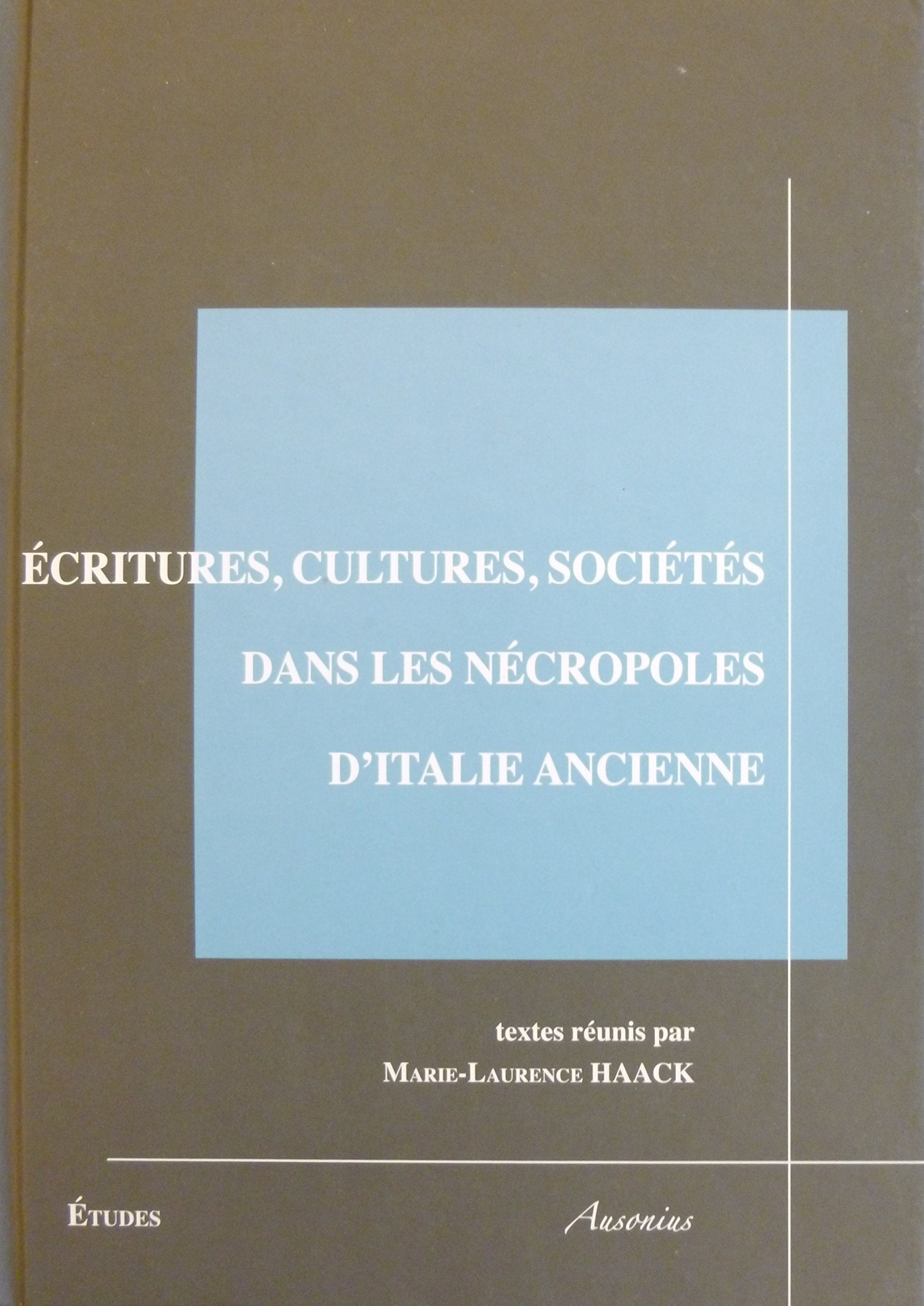 écritures cultures sociétés dans les nécropoles d'Italie ancienne book