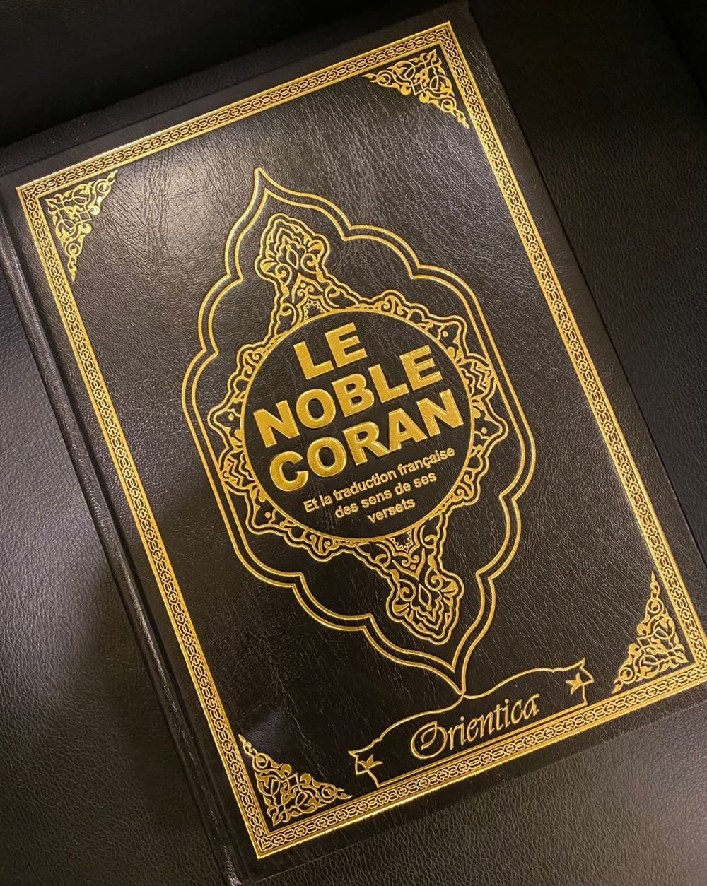 Le Noble Coran et la traduction française du sens de ses versets (bilingue français/arabe) - Grand format (21 x 28,50 cm) - Couverture rigide similicuir de luxe - Couleur Noir doré book