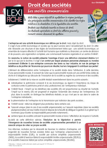 Droit des sociétés : les sociétés commerciales book