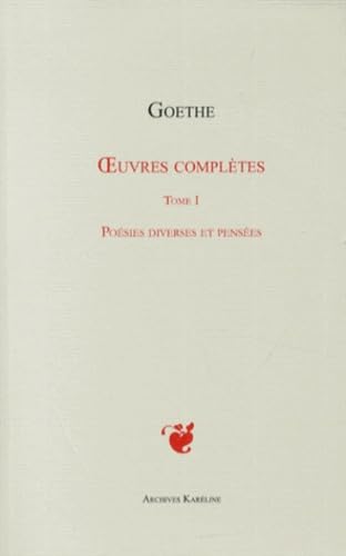 Oeuvres Completes (T I) Poesies Diverses et Pensees book
