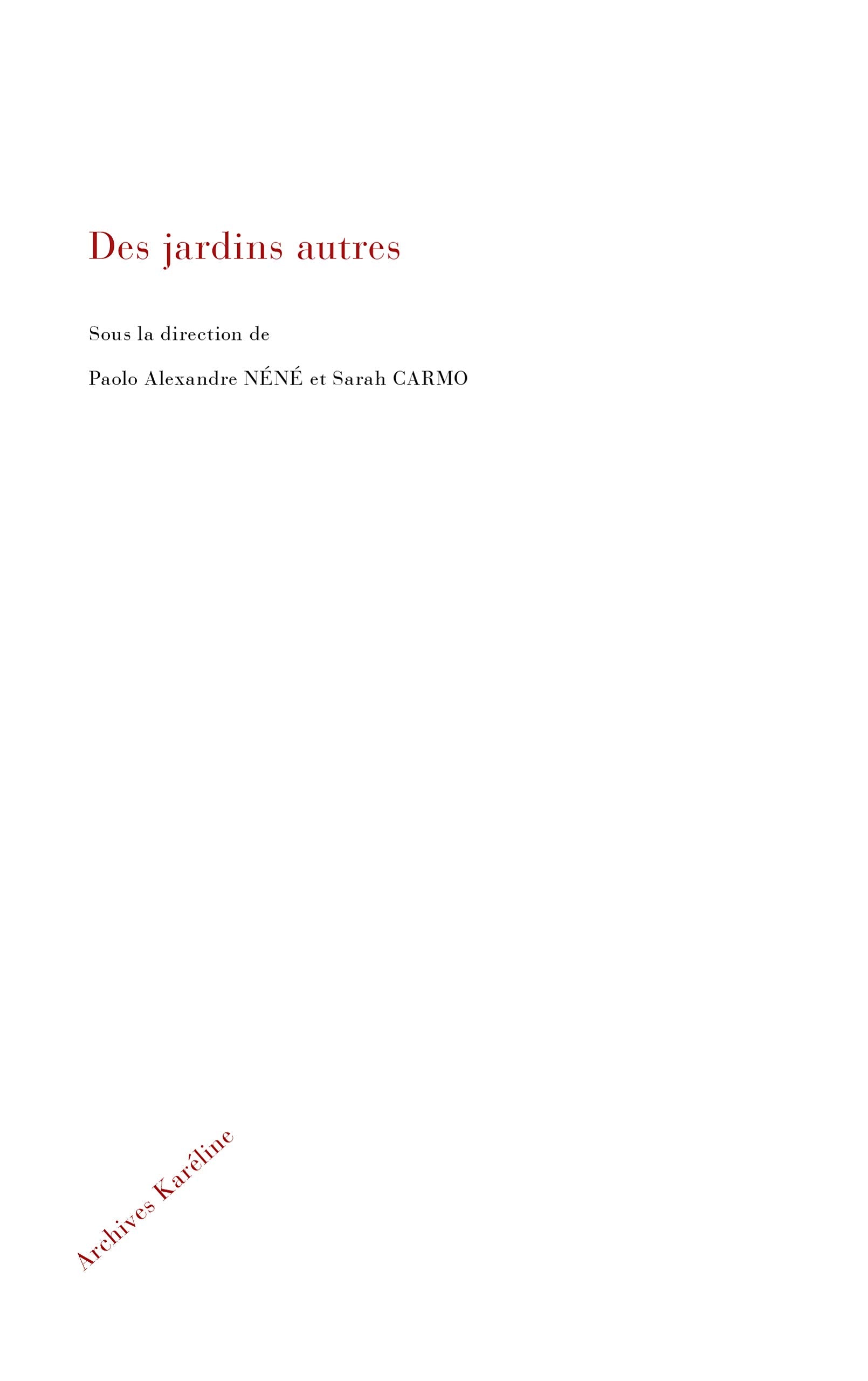 Des jardins autres book