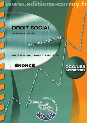 Droit social UE 3 du DCG: Enoncé Books