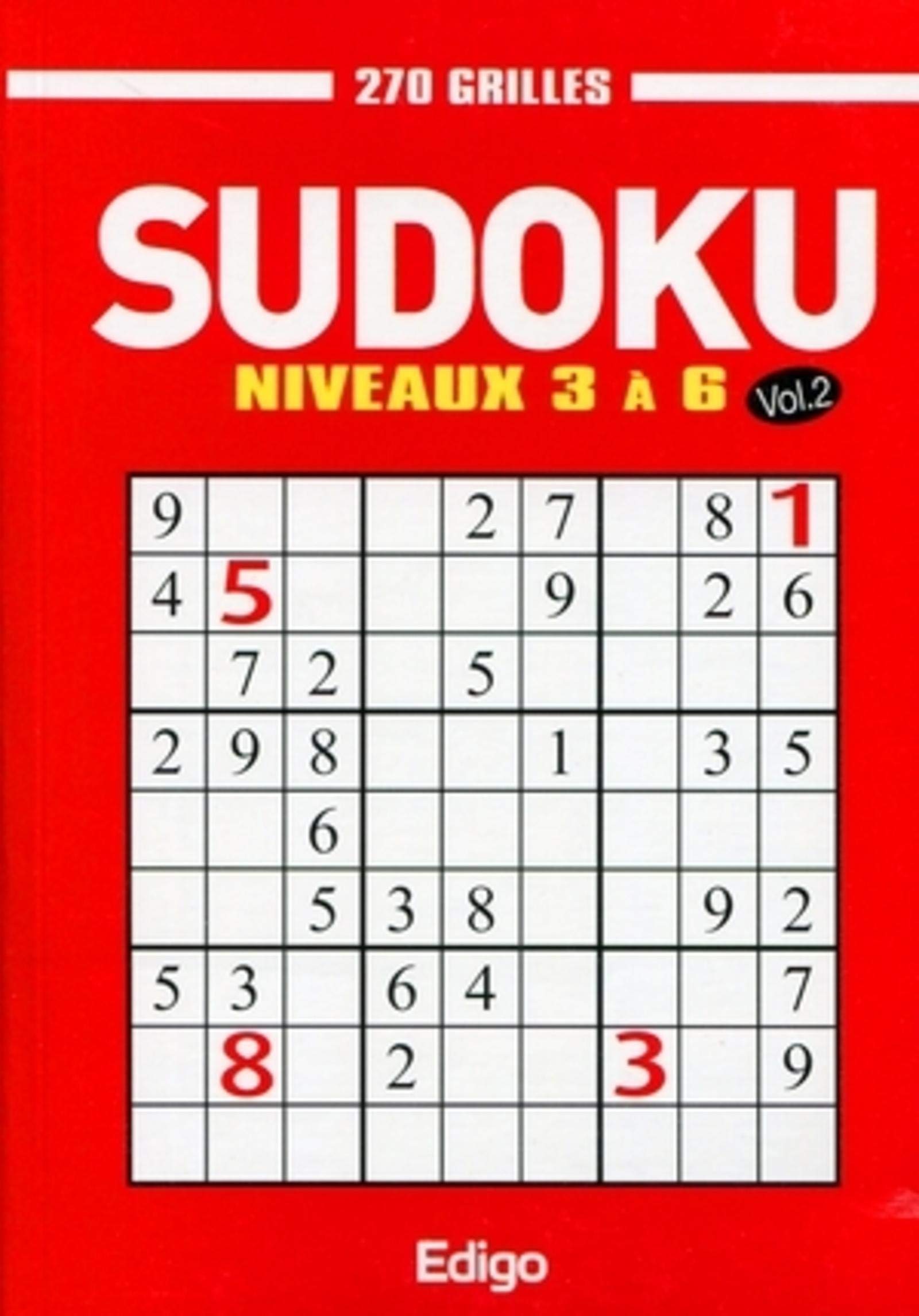 Sudoku vol.2: niveaux 3 à 6 - 270 grilles Leisure, Home & Garden