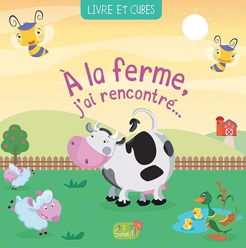 COFFRET LIVRE TOUT CARTON + 9 CUBES : A LA FERME book