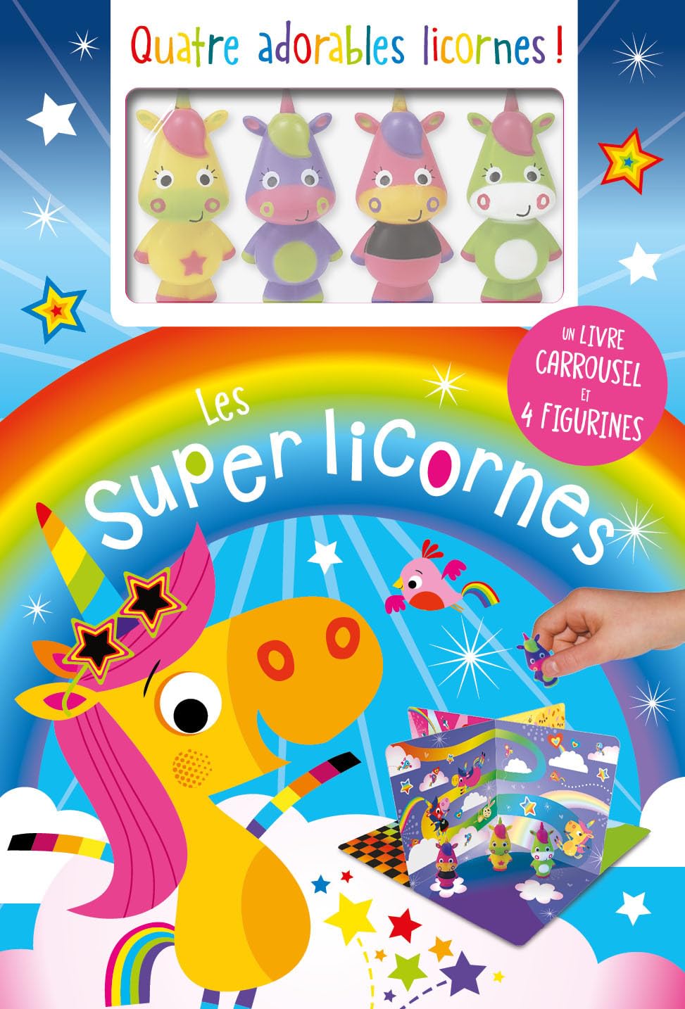 LES SUPER LICORNES (AVEC DES FIGURINES): Avec un livre carrousel et 4 figurines Children's books