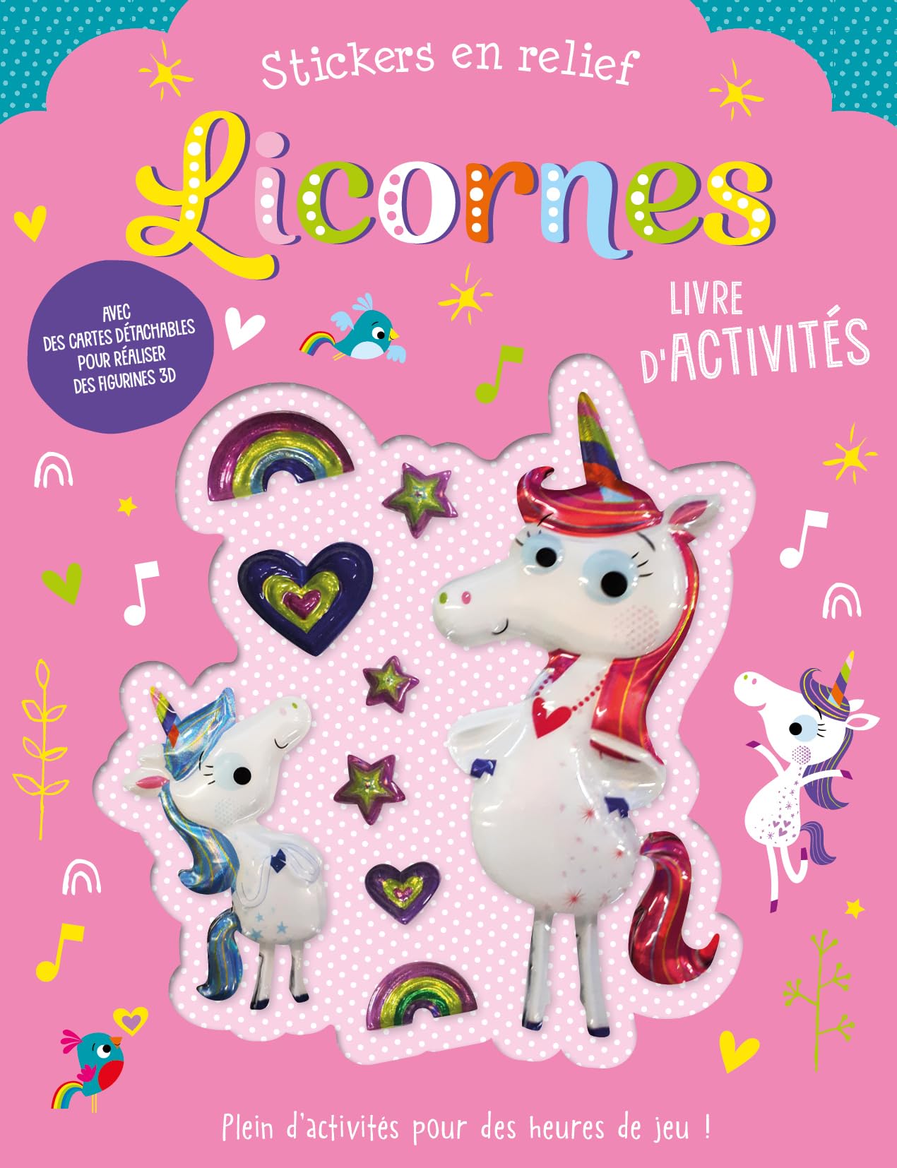 STICKERS EN RELIEF - LICORNES: Livre d'activités Tiptoi & Games