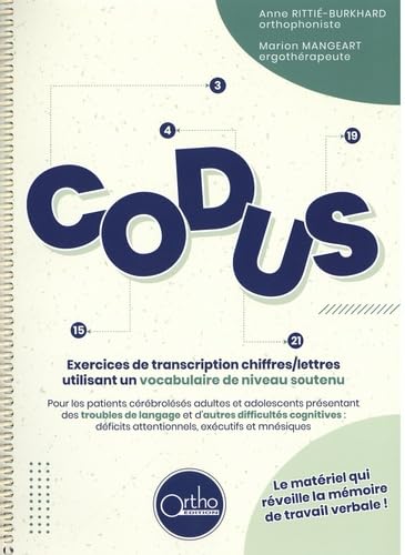 Codus: Un éventail d’exercices de transcription chiffres/lettres utilisant un vocabulaire soutenu book