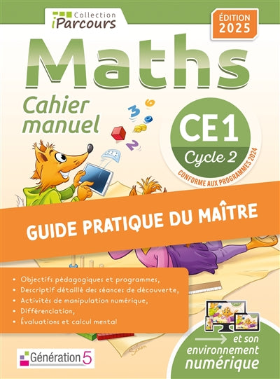 Product Image: Guide du maitre cahier-manuel iParcours maths CE1 (2025)
