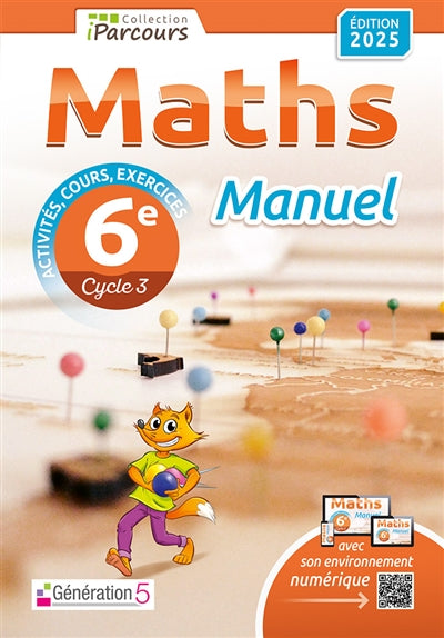 Product Image: Manuel iParcours maths 6e (édition 2025)