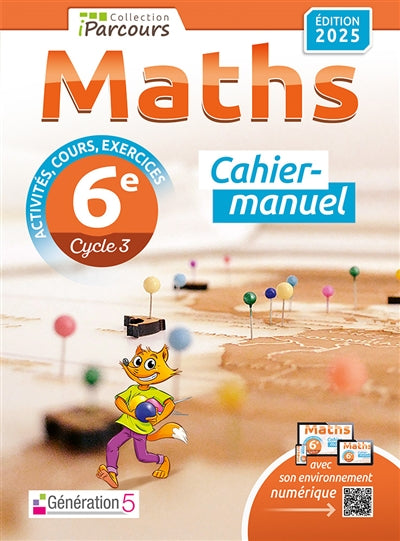 Product Image: Cahier-manuel iParcours maths 6e (édition 2025)