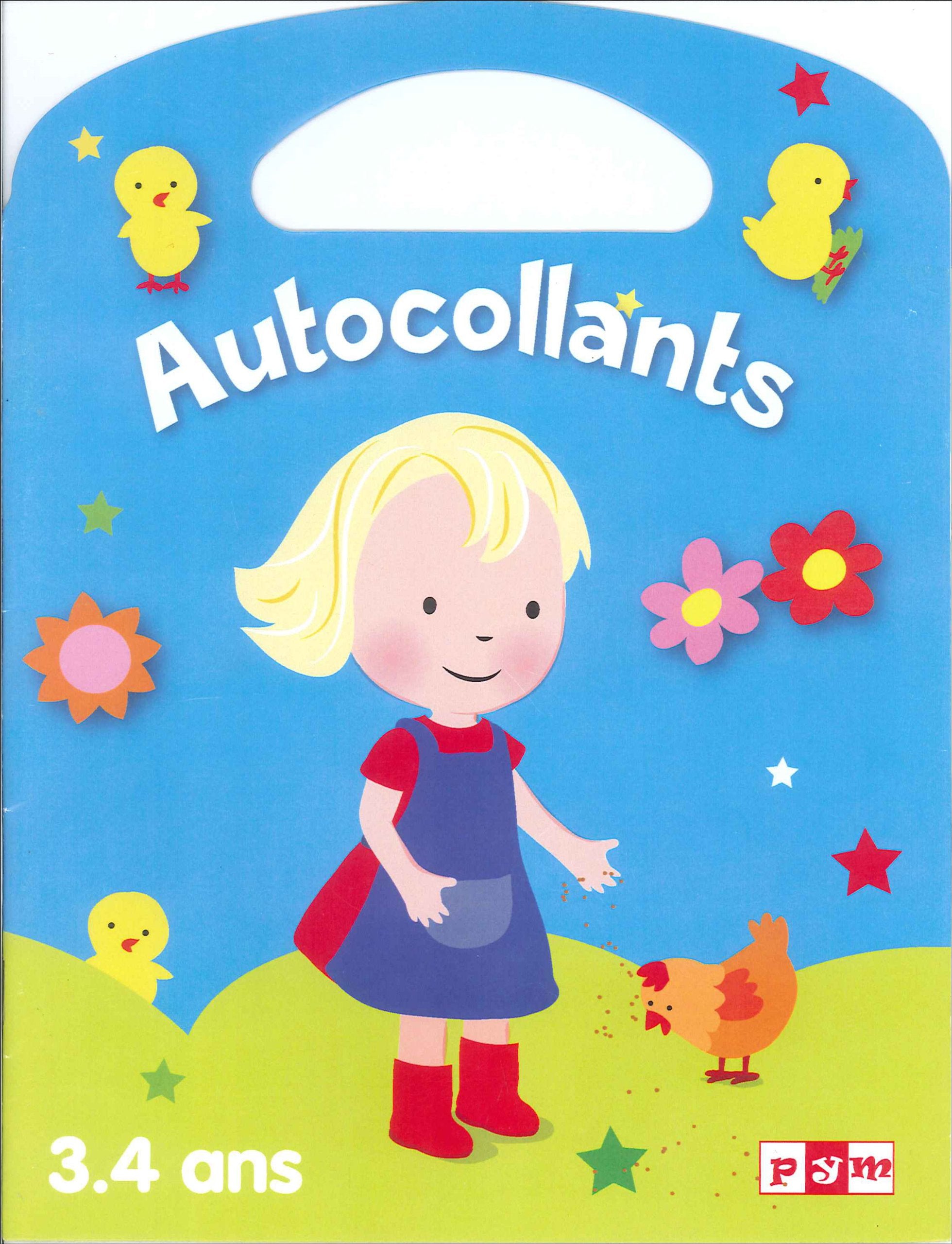 Cahier autocollants avec poignée Fillette: 3-4 ans book