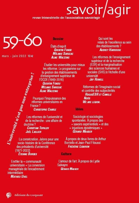 Revue Savoir/Agir n° 59-60 : L'université n'est pas une entreprise book