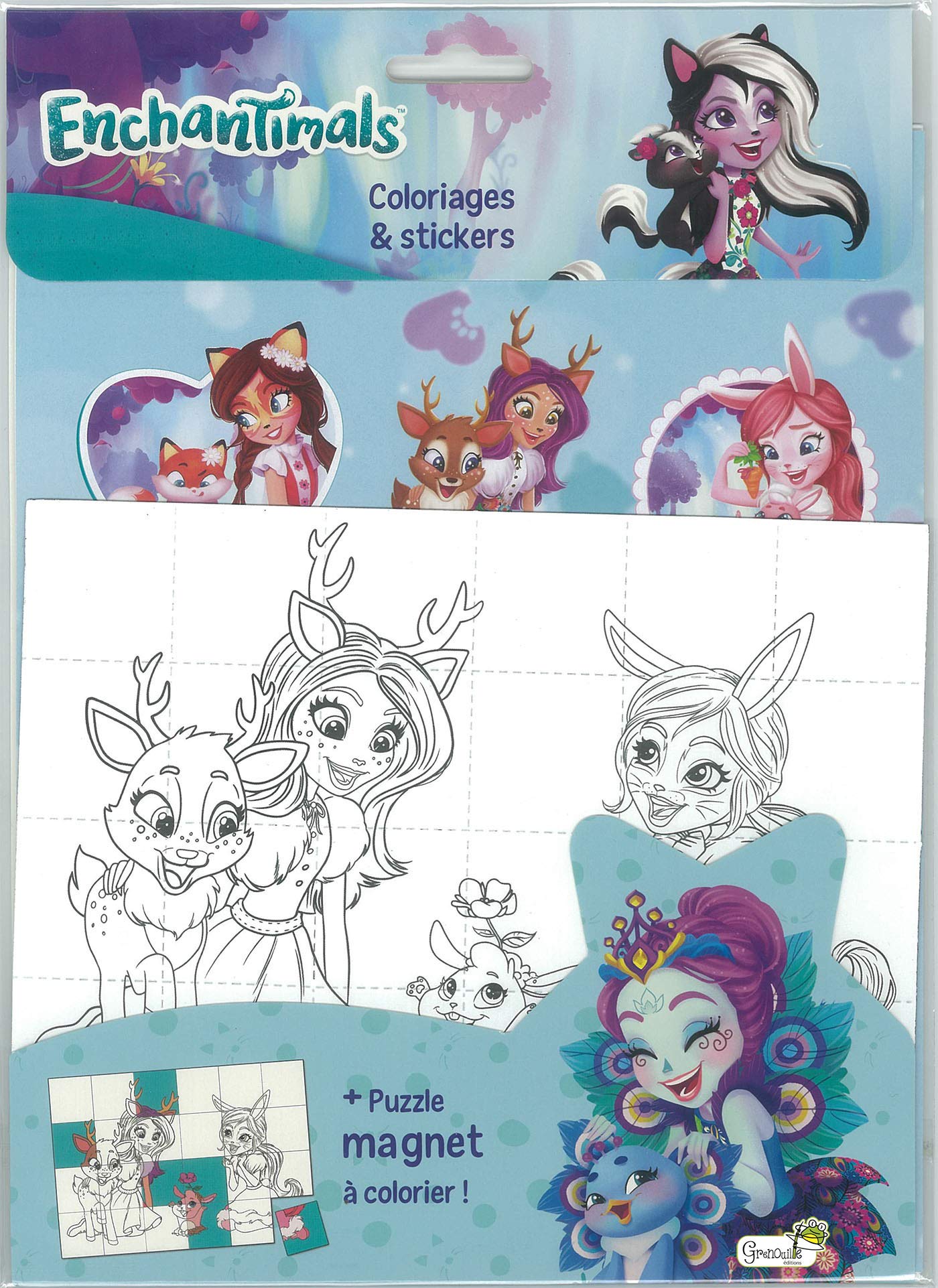 ENCHANTIMALS puzzle magnet coloriage & stickers book