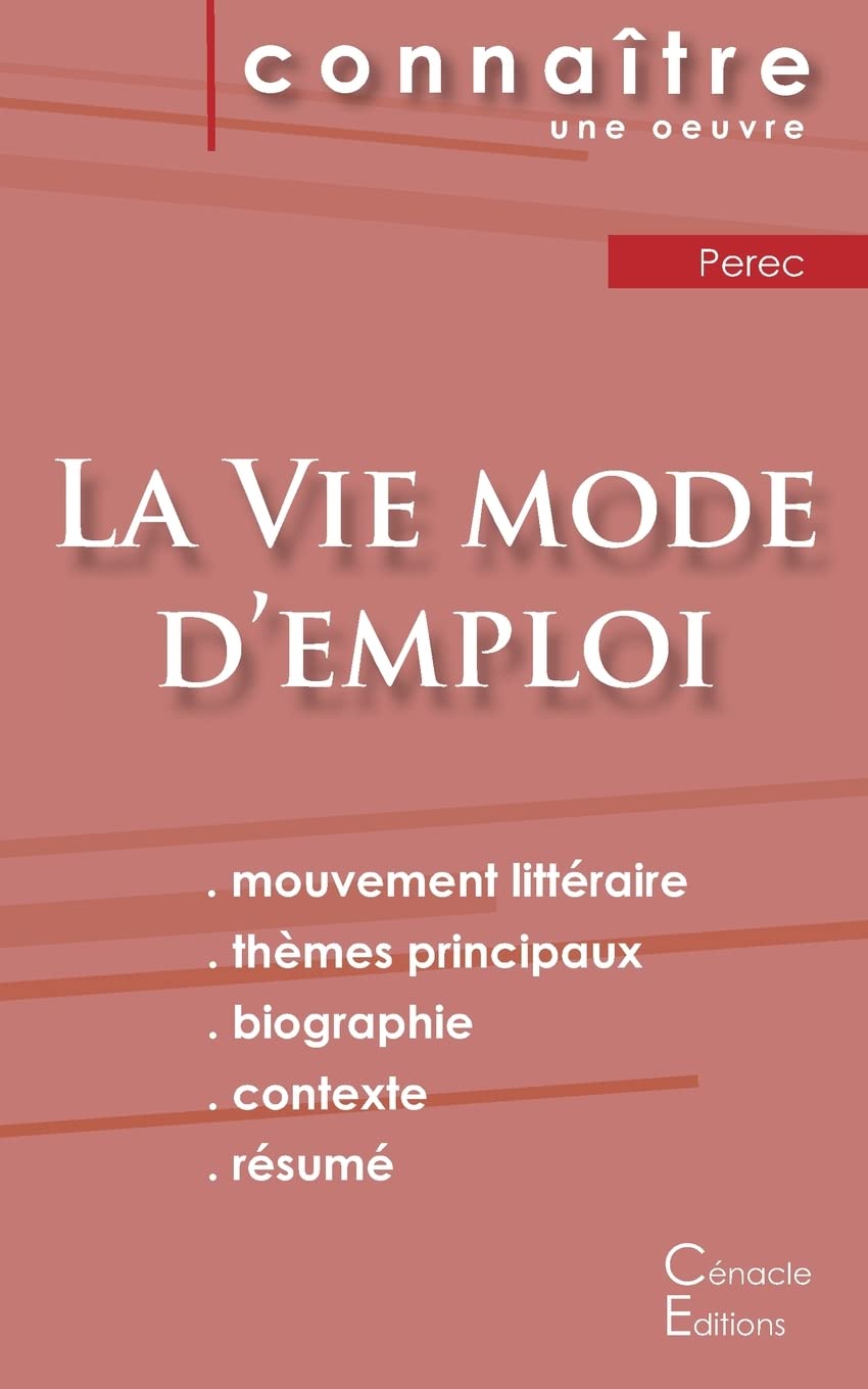 Fiche de lecture La Vie mode d'emploi de Perec (analyse littéraire de référence et résumé complet) book
