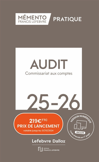 Product Image: Audit, commissariat aux comptes 2025-2026