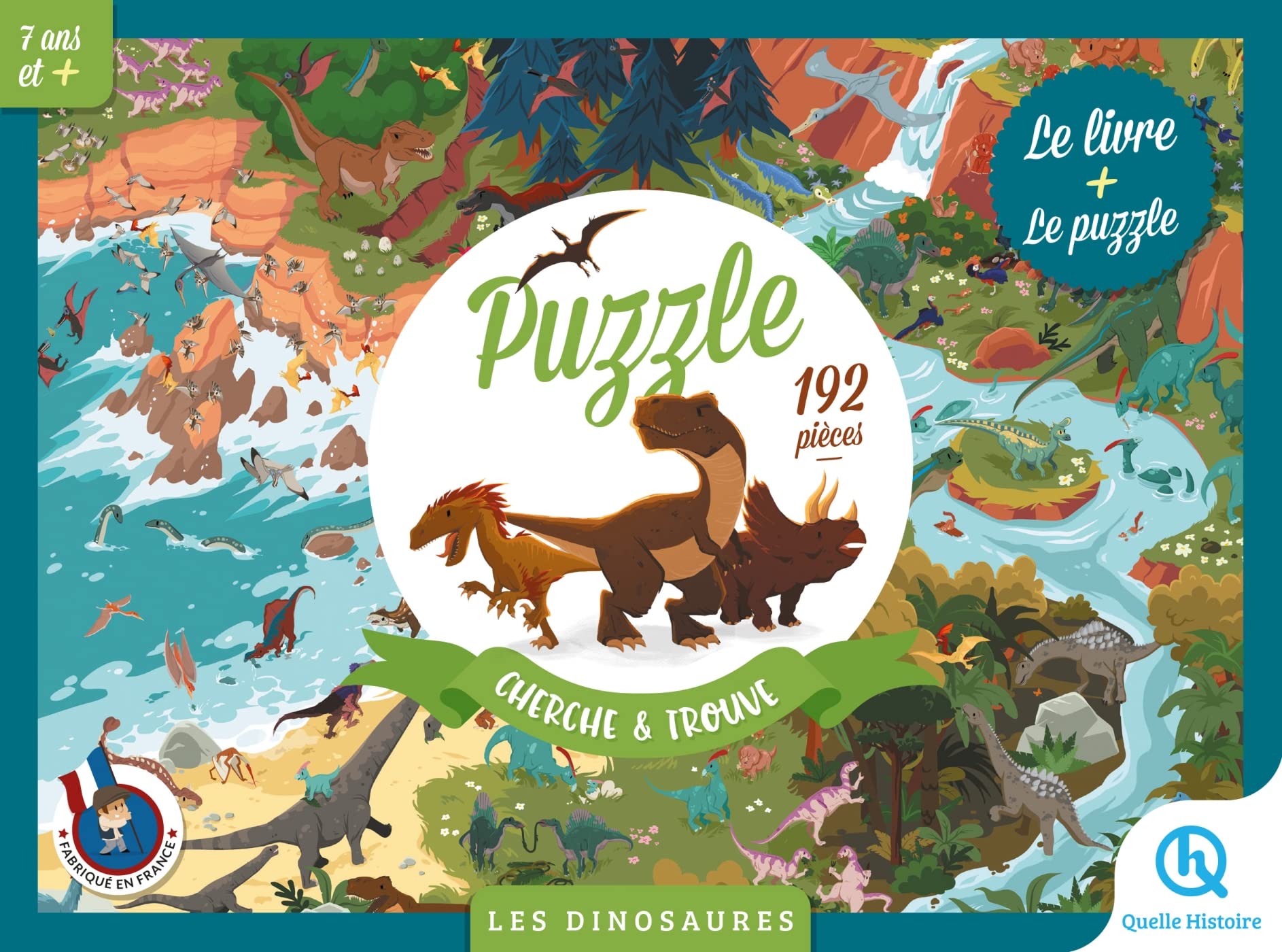 Puzzle Cherche et Trouve - Les dinosaures: Le livre avec un puzzle de 192 pièces Non-fiction