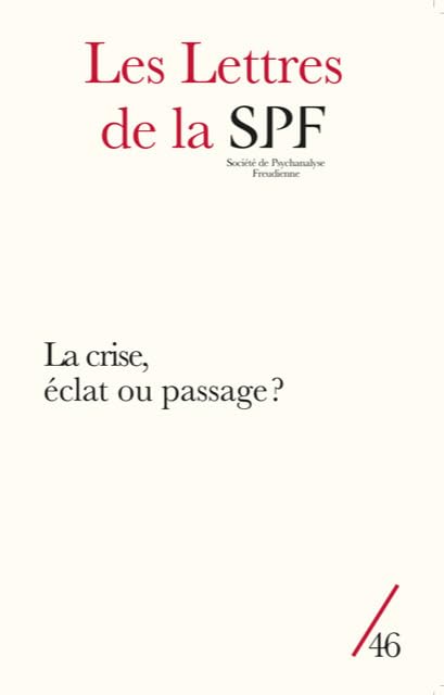 Les Lettres de la SPF n°46: La crise comme passage book
