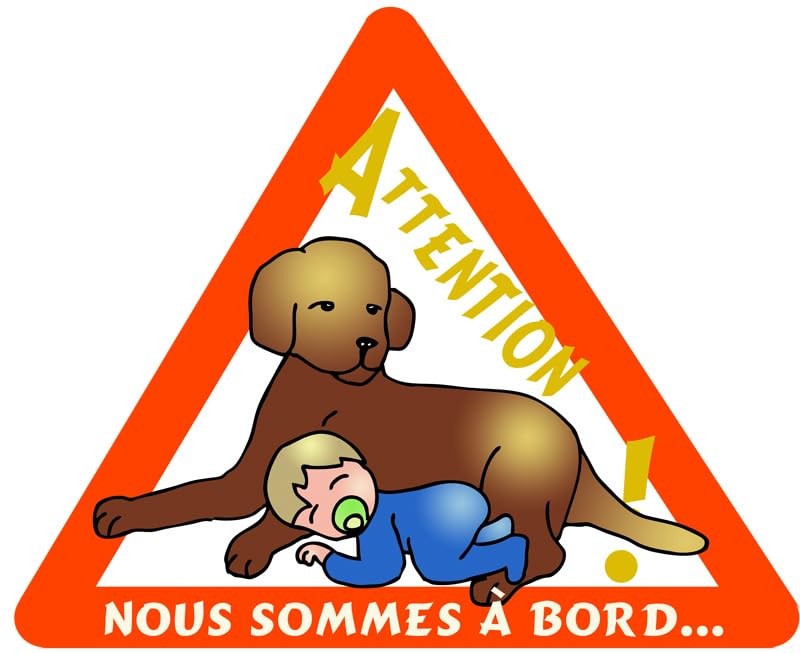 Attention ! Nous sommes à bord.... Autocollant pour voitures book