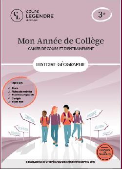 Mon année de collège : histoire géographie 3e : cahier de cours et d'entraînement book