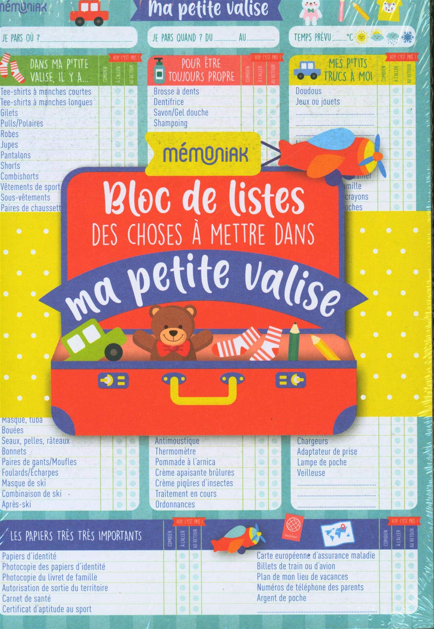 Bloc de listes des choses à mettre dans ma petite valise Mémoniak 2021 Partnership & Love