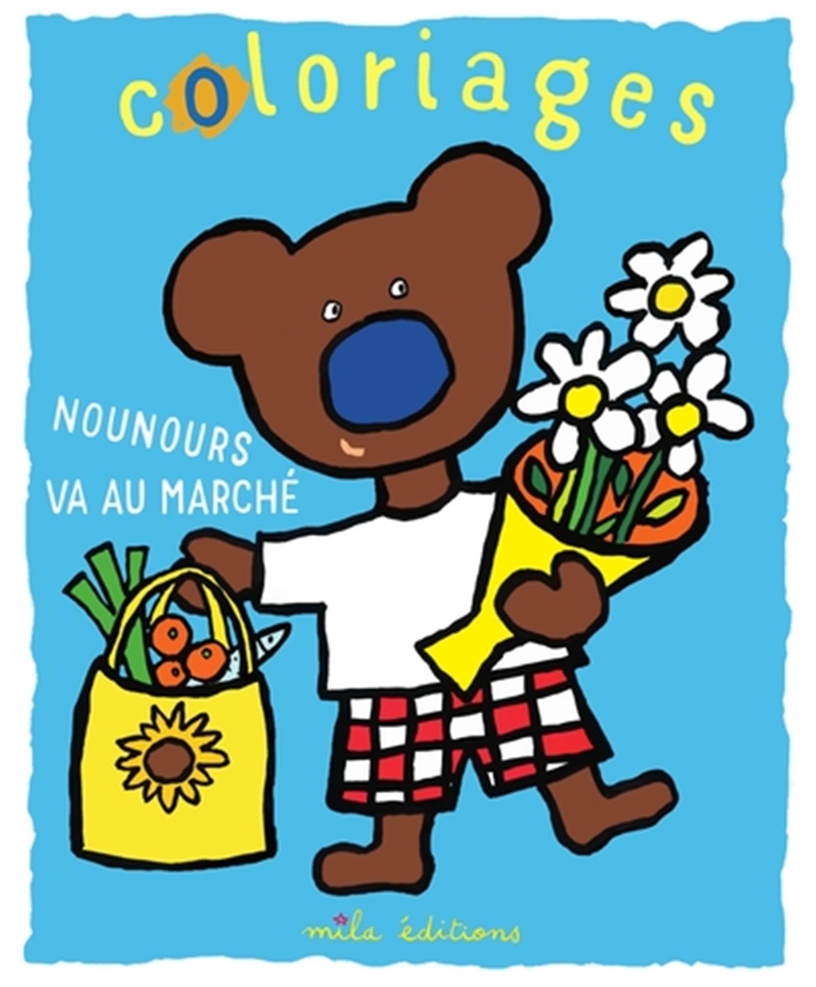 Coloriages : Nounours va au marché book