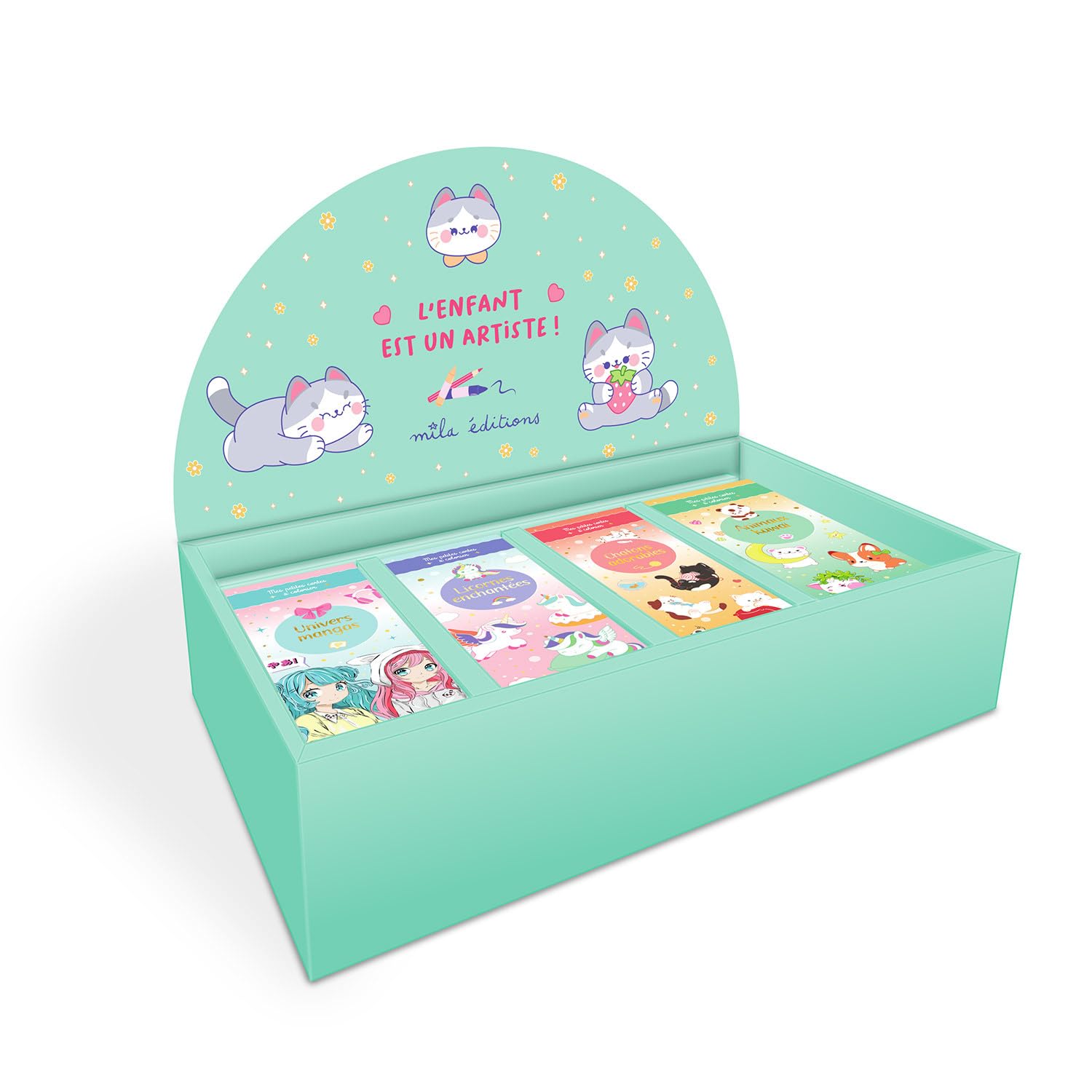 PLV Comptoir pleine « Mes petites cartes à colorier » (20 ex.) book