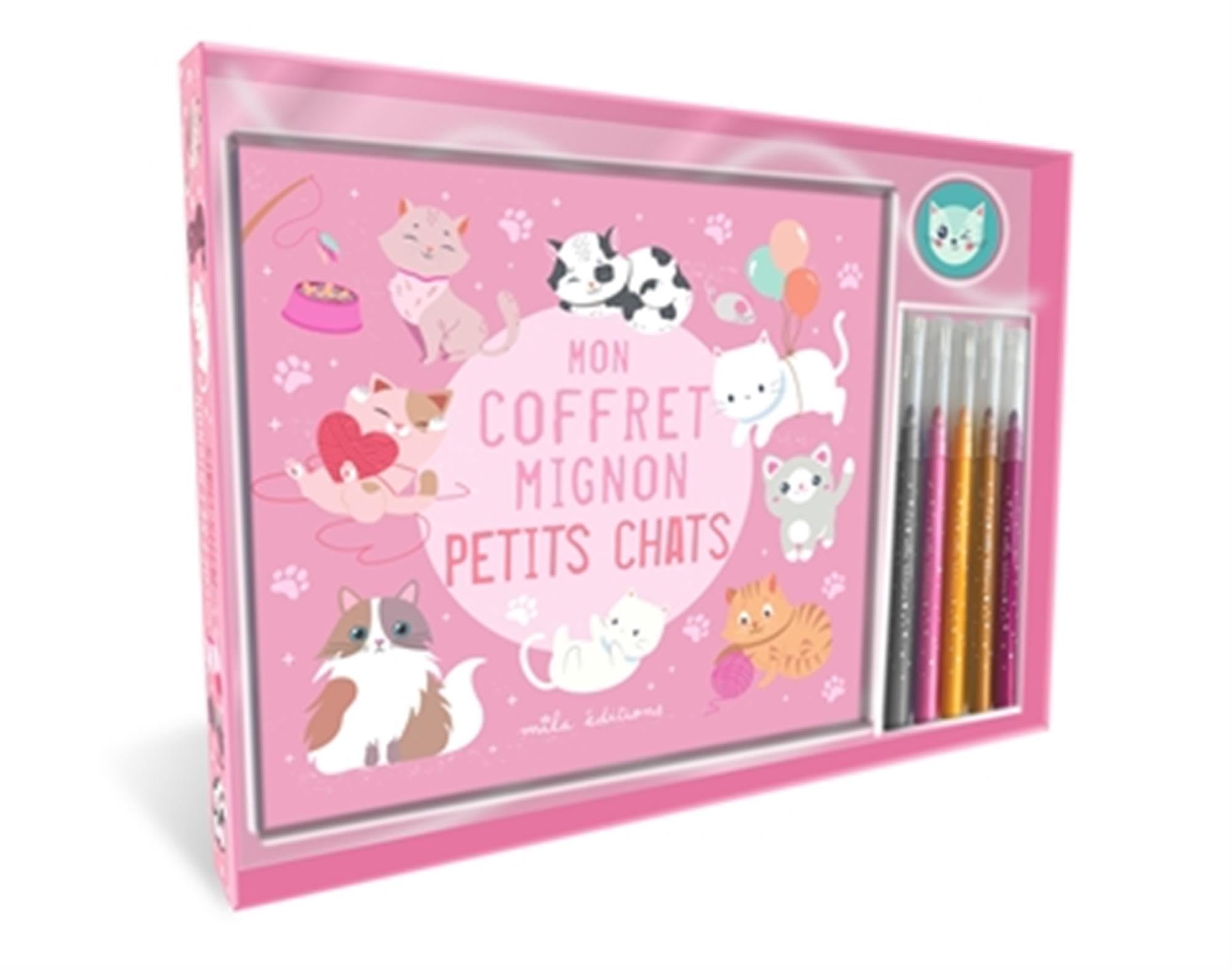 Mon coffret mignon - Petits chats: avec 5 feutres et 15 stickers ! book
